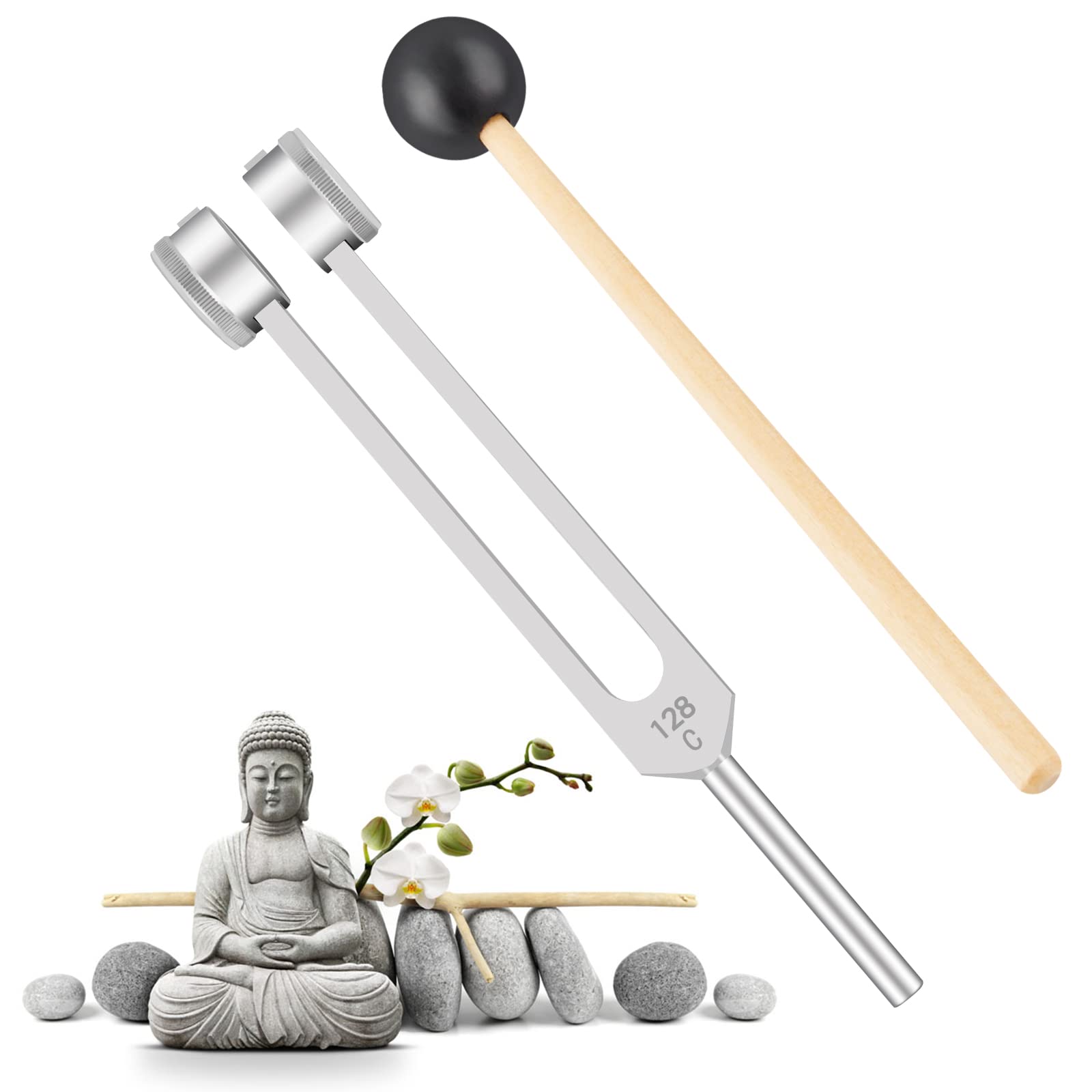 EastRock 128 Hz Tuning Fork for Meditation and Relaxation
| EastRock 128 Hz Tuning Fork with Silicone Hammer for Sound