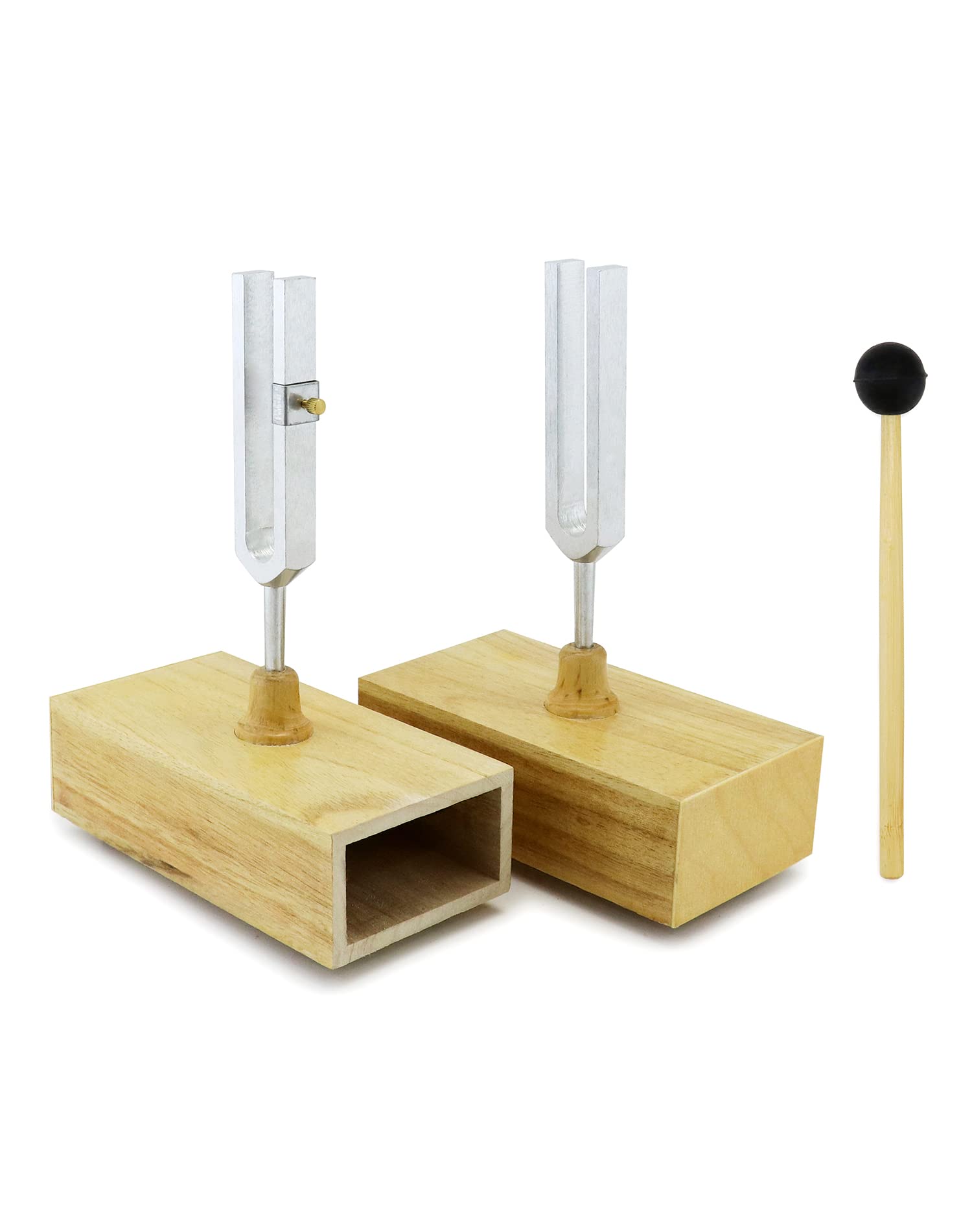 Sound Therapy Tuning Fork for Chakra Healing and Relaxation, 440HZ, Steel Tuning Set with Silicone Hammer and Wooden Vo