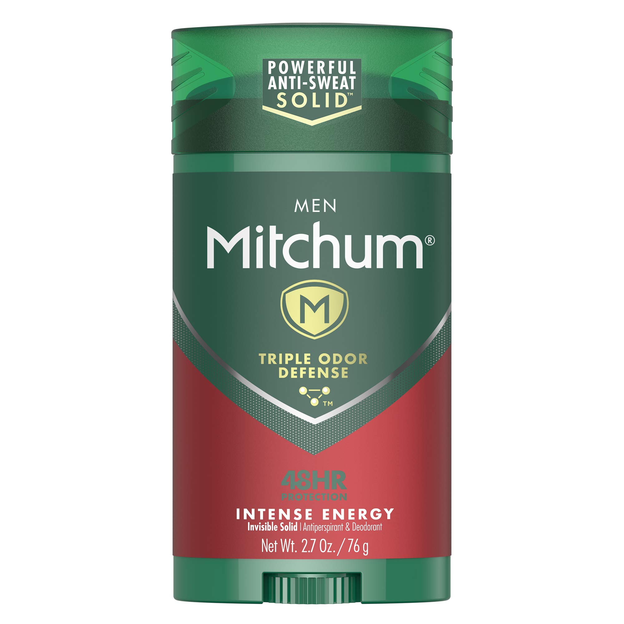 Mitchum Men's Antiperspirant Stick, Triple Odor Defense, Intense Energy, Dermatologist Tested, 48 Hr Protection, |7 Oz
