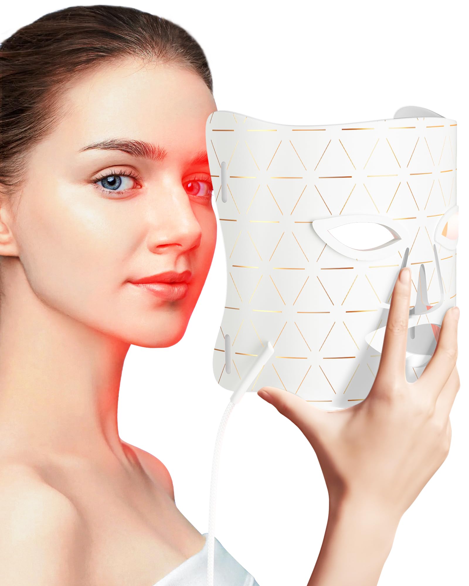 FOLOKE LED Light Therapy Mask Skin Care Mask Premium White for Home Use