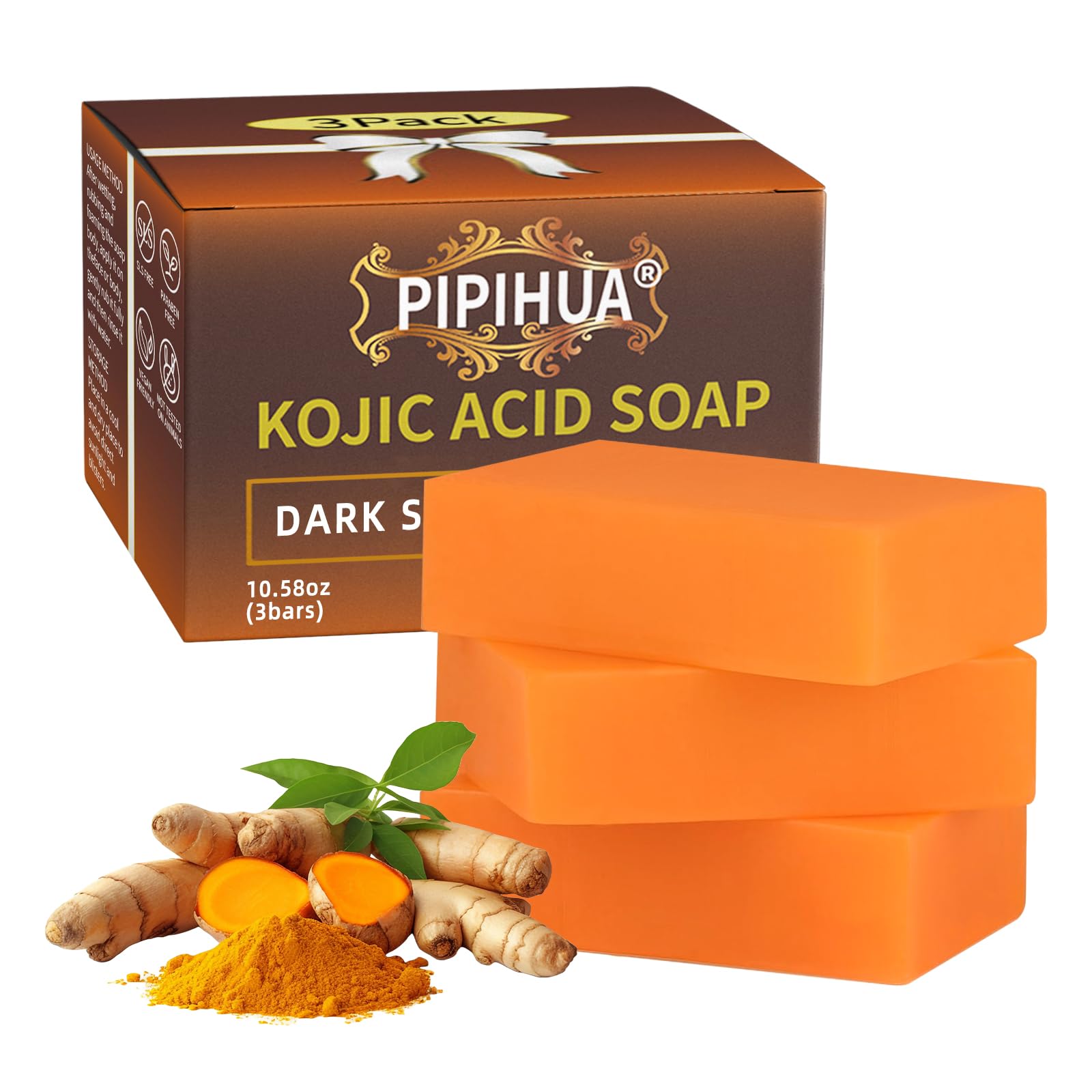 PIPIHUA Turmeric Soap with Kojic Acid for Skin Brightening and Acne Treatment
| PIPIHUA Turmeric & Lemon & Collagen Soa