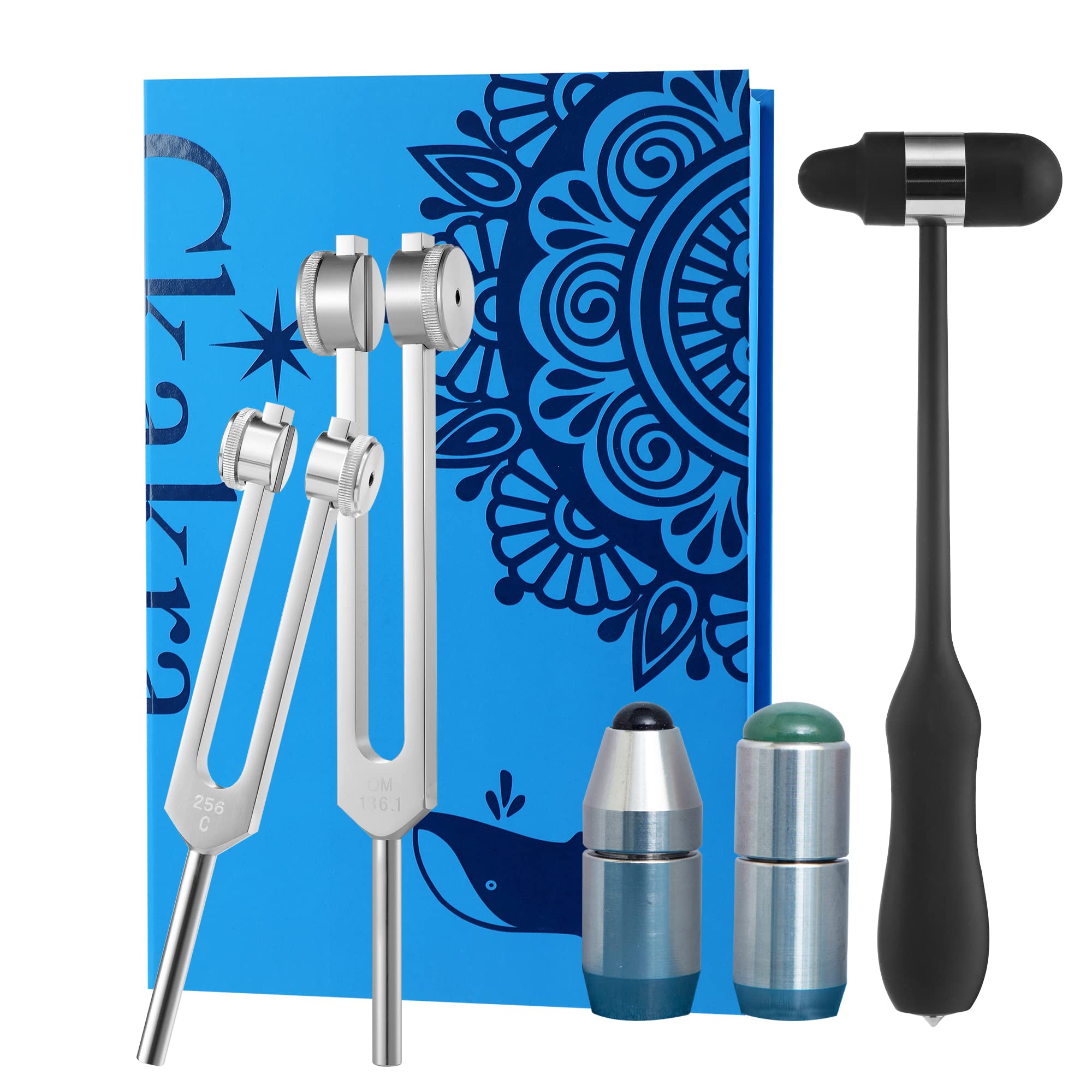 Ckakra Pack of 2 Weighted Tuning Forks with Natural Gemstone Feet for Body Healing
Ckakra Tuning Fork OM 136.1 & 256C